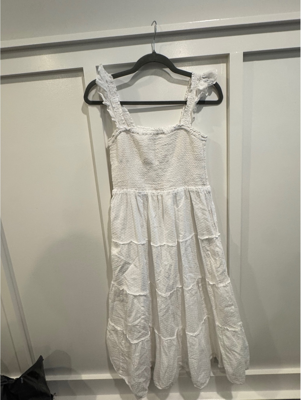 J.Crew White Smocked Sleeveless Summer Dress Women's Size XS